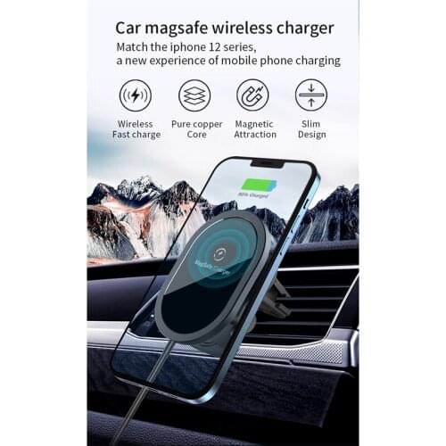 Wireless Charger Automatic Clamping Car Mount Magnetic Phone Holder for Mobile Phone Infrared Induction QI Fast Charging