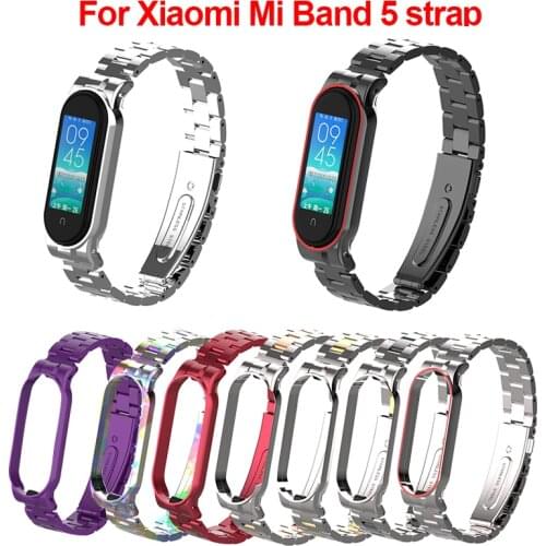 Stainless Steel Strap For Xiaomi Mi Band 5 Metal Bracelet Smart Watch Stainless Steel Wristband Strap For Xiaomi Mi Band 5