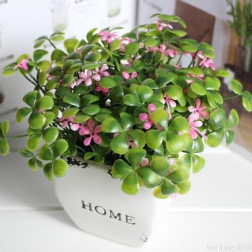 Decorative Mini Grass+Flowers Bonsai Miniascape Potted Arranging Accessories Simulation Plant Artificial Leaves 6pcs/bouquet