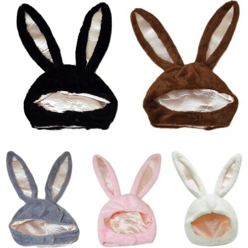 Adult Kids Bunny Ears Short Plush Hat Funny Rabbit Animal Stuffed Toys Headgear Cap Cosplay Easter Party Photo Props
