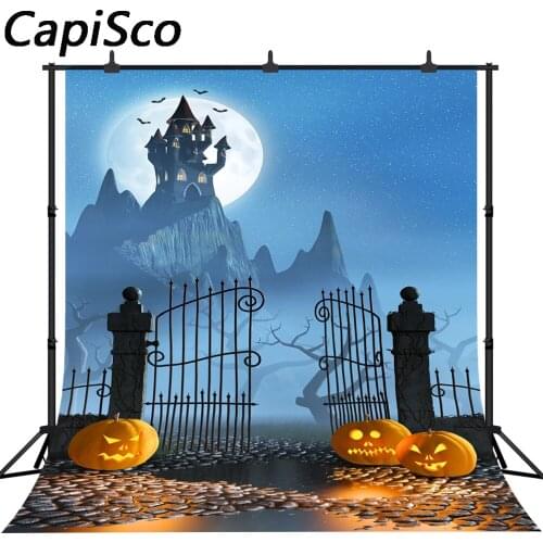Capisco Photography Background Castle Bats Halloween Theme Horror Night Photobooth Backdrop Professional Photo Studio Background