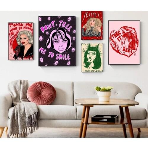 Feminist Girl Canvas Painting Do No Tell Me To Smile Quote Prints Woman Wall Art Pictures Feminism Posters Girls Room Home Decor