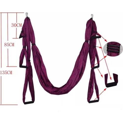2019 new high quality indoor 210T wrinkle flash Nisi spinning air yoga fitness parachute cloth anti-gravity yoga hammock