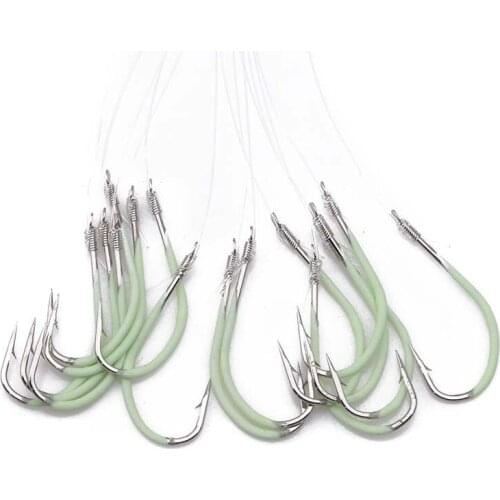 New Luminous Barbed Wire Fishing Hooks 12-28 # Pesca Tools Accessories Carbon Steel Fishing Hooks Fluorescent Fishing Hooks