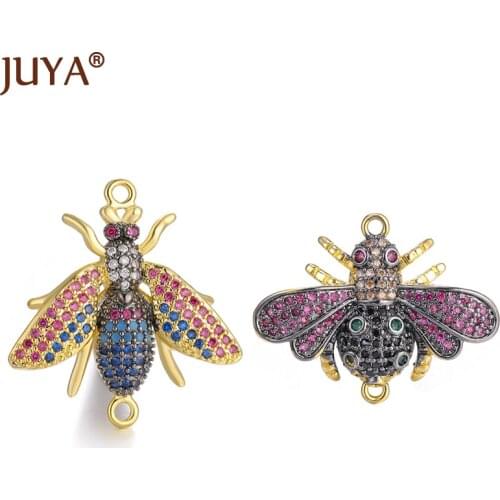 DIY Handicraft Gold Bee Butterfly Insect Connectors Accessories Supplies For Women Charms Bracelet Necklace Making Components
