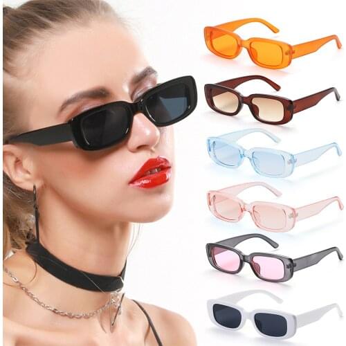 Retro Fashion Square Frame Sunglasses Women Summer Travel Eyewear Beach Trendy Glasses Vintage Lady Eyeglass Driver Goggles