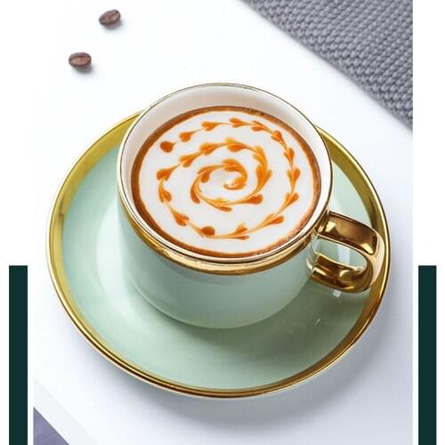 European Style Light Luxury Ceramic Coffee Cup Set Household Mugs With Tray Creative Drinkware Coffee Tea Milk Cups Novelty