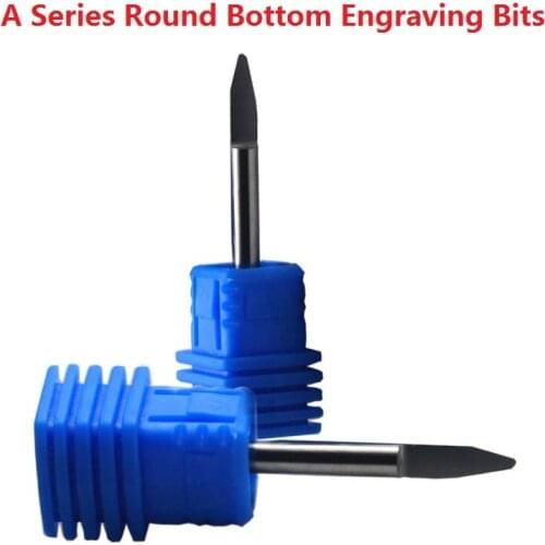 1pc 4mm SHK A Series Radiused Bottom CNC Router Bits Carbide Carving Tools Rounding Bottom Engraving Cutters
