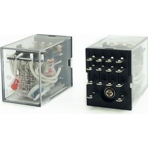 2pcs/lot CHINT JZX-22F(D)-4Z AC220V AC380V AC24V AC36V AC110V DC24V DC12V General Relay HH54P Mini Relay MY4NJ with light