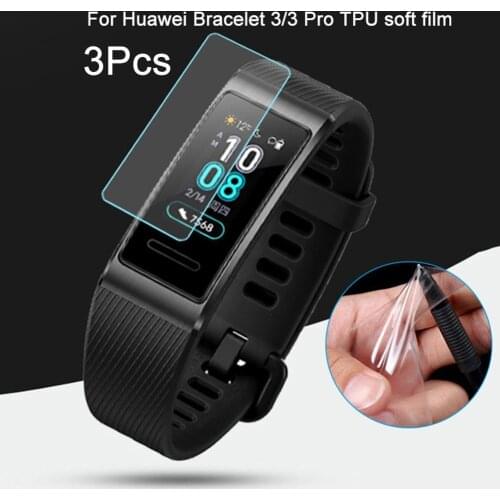 3Pcs TPU Clear Full Cover Front Screen Protective Film for Huawei Band 3/3 Pro Smart Accessories