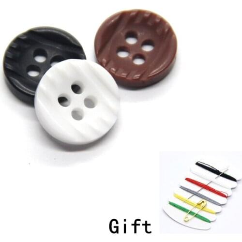 30pcs 9-11mm Stripe Chic Resin Flatback Shirt Buttons For Clothing Apparel Decorations Handmade Small DIY Accessories Wholesale
