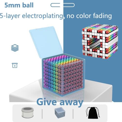 5mm New Neodymium Metal Magic DIY Magnet Magnetic Balls Blocks 5mm Cube Construction Building Toys Colorfull Arts Crafts Toy