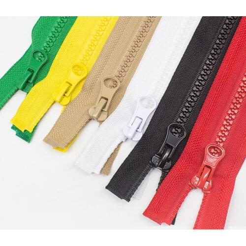 5Pcs 60-100cm long No. 5 resin Multicolor open tail zipper coat down jacket coat childrens zipper clothes DIY Sewing accessorie