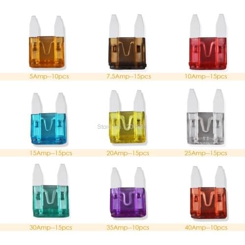 60pcs Mixed Mini Blade Fuse 5A 10A 15A 20A 25A 30A AMP car fuse