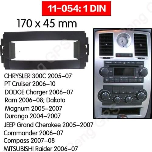 1 DIN Car Radio Fascia Install Dash Bezel Trim Kit Fitting Frame Dashboard For CHRYSLER 300C, Jeep Grand Cherokee frame Audio