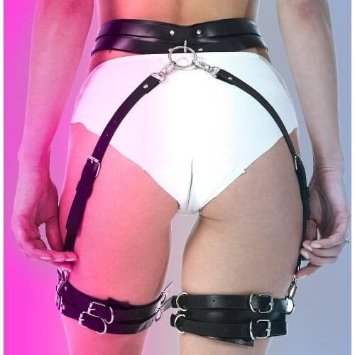BAFEI Bondage Thigh Lingerie Cage Leather Harness Belts For Women Erotic Adult Leg Suspenders Strap Garter Sexy Wear Accessories