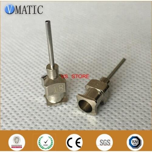 Free Shipping 0.5'' Tip Length 18G All Metal Tips Blunt Stainless Steel 12Pcs Dispensing Needles Syringe Needle Tips 1/2 Inch