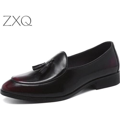 Brand Formal Shoes Men Leather Shoes Tassel Decorated Slip On Lazy Driving Shoe Office Loafers Mens Shoes Casual