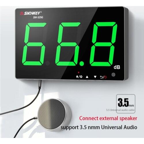 SNDWAY Digital Sound Level Meter 30~130db Sound Level Indicator Indoor/Outdoor Noise Measuring Tool Wall Hanging Decibel Meter