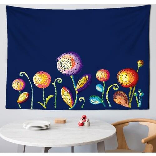 INS Home DecorColorful Tapestry Psychedelic Pixel Flower Tarot Wall Hanging Scenery Wall Cloth