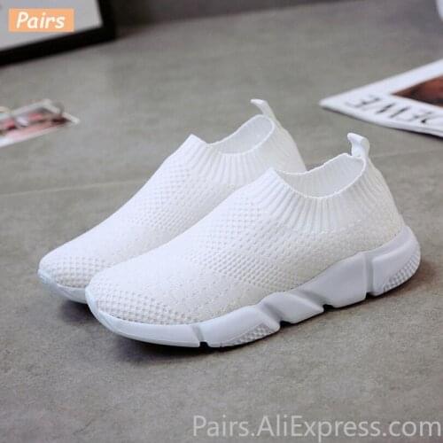 Factory Outlet Women Shoes Plus Size 42 Stretch Fabric Sneakers Women Casual Vulcanize Shoes Female Slip On Basket Socks Shoes