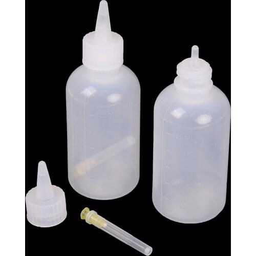 1PC Plastic Empty Bottle Dispensing Bottle 100ml Needle Tip Soldering Liquid Flux Oil Dispenser