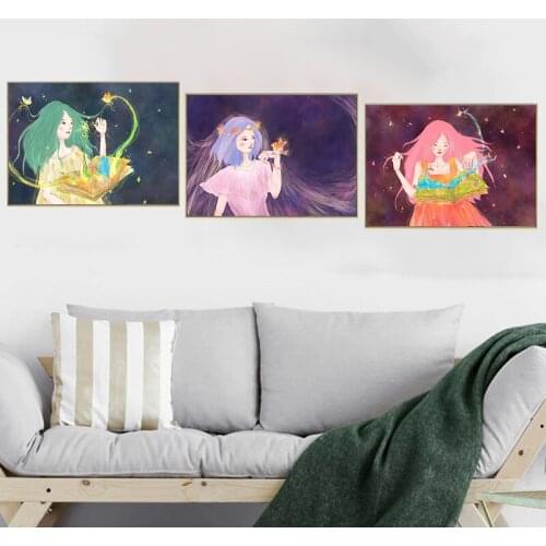 GATYZTORY 3PC Oil Picture By Number Kits For Adults 40x50cm Framed Fairies Girl Figure Painting By Number HandPainted Wall Arts