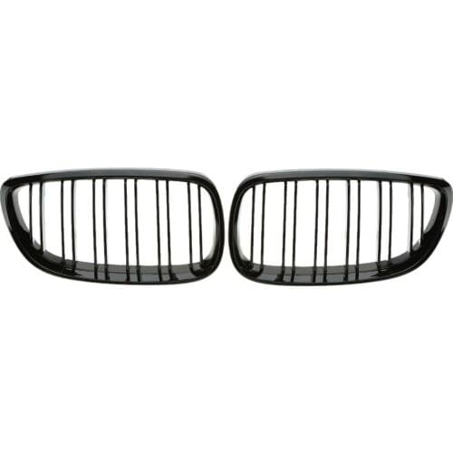 Gloss Black Double line Kidney Grill Grille for BMW E92 E93 Coupe Cabriolet