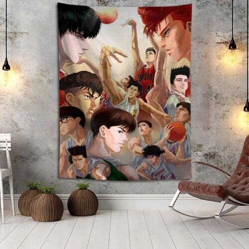 Hot Sale Custom Anime Slam Dunk Printed Tapestry Background Decorative Tapestry Various Sizes Wall Hanging Decor