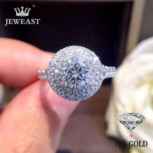 Natural Diamond 18K Gold Pure Gold Ring Beautiful Gemstone Ring Good Upscale Trendy Classic Party Fine Jewelry Hot Sell New 2020