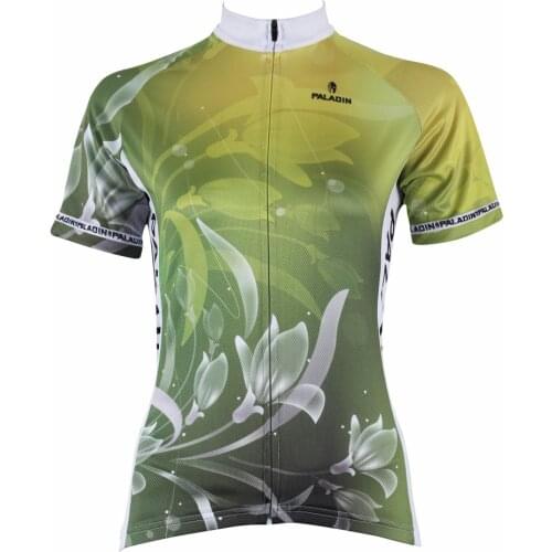 Beautiful Lily Flowers Design Cycling Jerseys BMX MTB road bike clothing Green s - xxl Short sleeve bicycle jerseys for women
