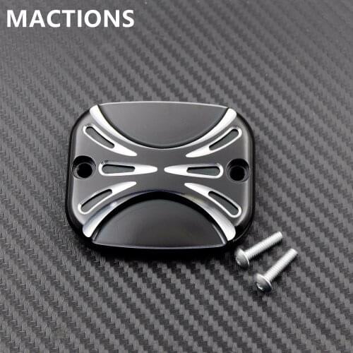 Brake Master Cylinder Cover For Harley Touring Road King Gliding 01-07 Softail Dyna 96-14 15 Black Cast Chrome