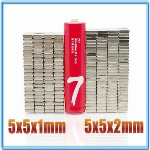 20-200pcs/lot magnet 5x5x1 5x5x2 N35 Strong Square NdFeB Rare Earth Magnet 5*5*1 5*5*2 Neodymium Magnets 5*5*1 5x5x1.5