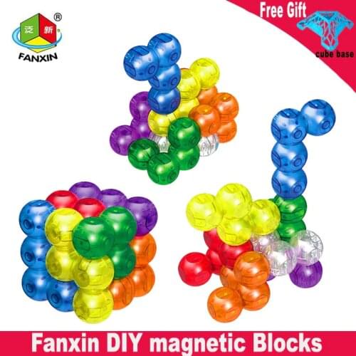 Fanxin Magic Cube 3x3 DIY magnetic Blocks stickerless Speed cube 3x3x3 toys for kids educational cubo magico