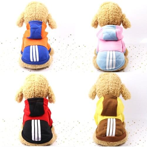 4 Colors Fashion Contrast Color Pet Clothes for Dog Cat Puppy Hoodies Coat Winter Sweatershirt Warm Fleece Sweater Pet Outfit