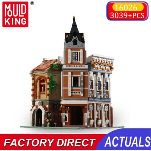 Mould King Streetview Afternoon Tea Restaurant With Led Model Kits Building Blocks Diy Assembly Bricks Toys Gifts For Children