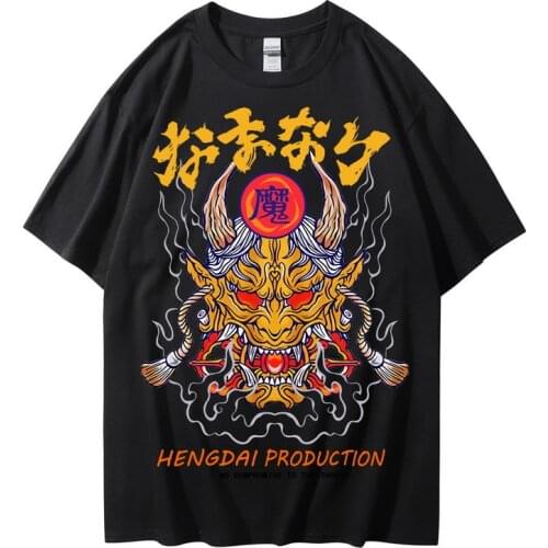 2021 T-Shirt Mens trend New Style Bull Demon King Printed Tee Shirt Summer Casual Cotton Tops