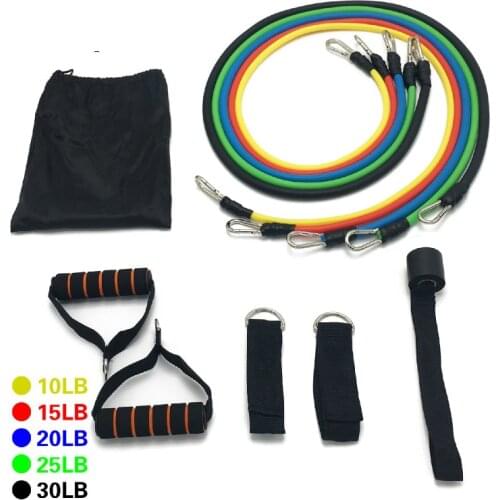 11Pcs Resistance Bands Set Expander Tubes Rubber Stretch Training Physical Therapy Home Gyms Workout Elastic Pull Rope