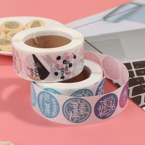 500pcs Fashion New Label Stickers Thank You Sticker Scrapbooking For Wedding Gift Card Business Packaging Stationery Sticker