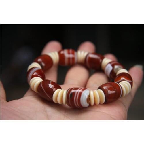 Natural Stones Sardonyx multicolor Stripe Agates Bracelets Round Beads Bangle Men Women Crystal Quartz Jewelry Love Energy Gift