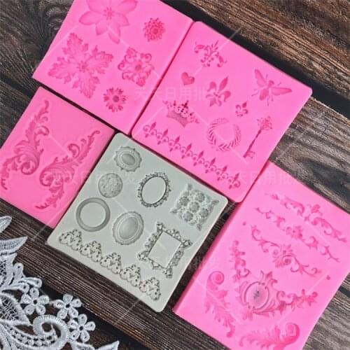 NEW! Lace Flower 3D Fondant Cake Molds Bakeware Chocolate Moulds Sugar Craft Tools Silicone Mold Moulds
