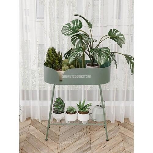Balcony wrought iron flower stand flower pot stand floor-standing green plant display rack living room succulent decoration shel