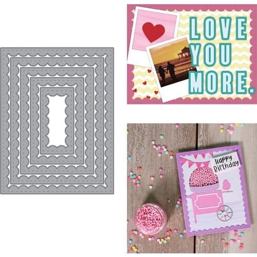 Rectangular Wave Pattern 5-Layer Popular Metal Cutting Dies for Scrapbooking Album Paper Diy Cards Crafts New Dies 2021