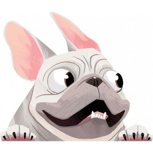 B0523# 13CM/17CM Self-Adhesive Decal French Bulldog V3 Car Sticker Waterproof Auto Decors on Bumper Rear Window Laptop