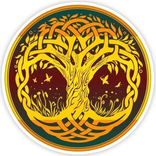 B0782 Self-adhesive Decal Yggdrasil the Viking Tree of Life Car Sticker Waterproof Auto Decors on Bumper Rear Window Laptop