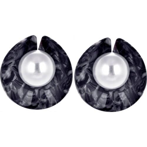New Simulated Pearl Shell Earrings for Women Lady Elegant Flower Shape Piecing Stud Earring Ear Fashion Jewelry Gift