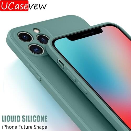 Fashion Original Square Liquid Silicome Case for iPhone 12 11 Pro Xs Max X XR 8 7 6 Plus SE 2020 Color Phone Protective Cover