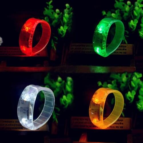 Sound Controlled LED Light Up Bracelet Activated Glow Flash Bangle Wristband For Festival Party Christmas
