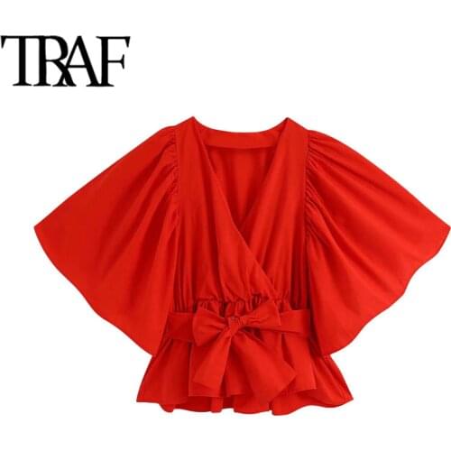Блузки с бантом TRAF China At AliExpress