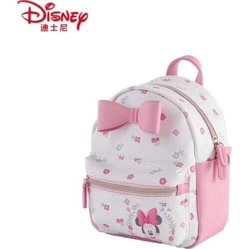 Genuine Disney Minnie Mouse 3PCS/SET Bag Woman Diaper Bag Cute Backpack Cartoom Mummy Feeding Travel Waterproof Shoulder Handbag